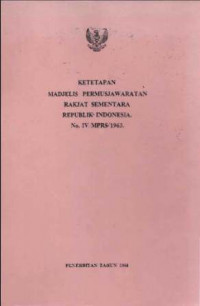 Ketetapan Madjelis Permusjawaratan Rakjat Sementara RI No. IV/MPRS/1963