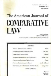 The American Journal of Comparatife Law , Vol 60. Number 3 Summer 2012
