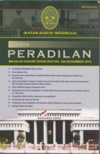 Varia Peradilan: Majalah Hukum Tahun XXVI No. 300 November 2010
