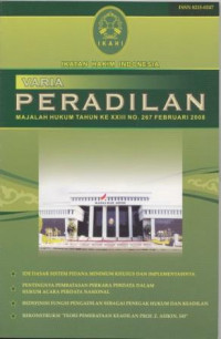 Varia Peradilan: Majalah Hukum Tahun Ke XXIII No. 267 Februari 2008