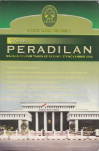 Varia Peradilan: Majalah Hukum Tahun Ke XXIII No. 276 November 2008
