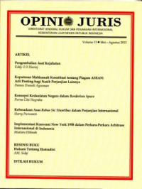 Opinio Juris Vol. 13 Mei-Agustus 2013