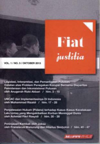 Fiat Justitia Vol. 1/No. 3/ Oktober 2013