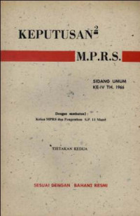 Keputusan-keputusan MPRS sidang umum ke-IV th. 1966