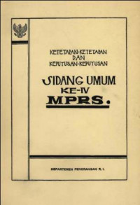 Ketetapan-ketetapan dan keputusan-keputusan sidang umum ke-IV MPRS