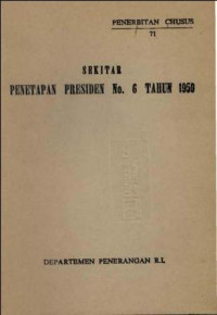 Sekitar Penetapan Presiden No.6 Tahun 1959
