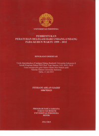 Pembentukan Peraturan Delegasi dari Undang-Undang Pada Kurun aktu 1999-2012