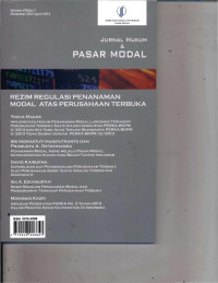 Jurnal Hukum dan Pasar Modal : Rezim Regulasi Penanaman Modal Atas Perusahaan Terbuka Volume V/Edisi 7 Desember 2013 - April 2014