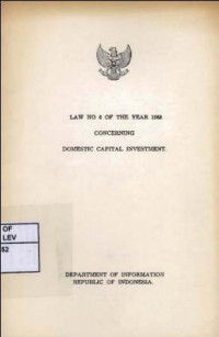 Law no 6 of the year 1968 concerning domestic capital investment